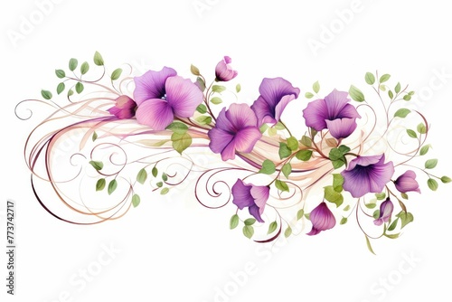 watercolor of sweet pea clipart with pastel-color. on White Background. Clipart for Mother s Day  8 March  Women s Day. Ideal for print  invitation  greeting card.