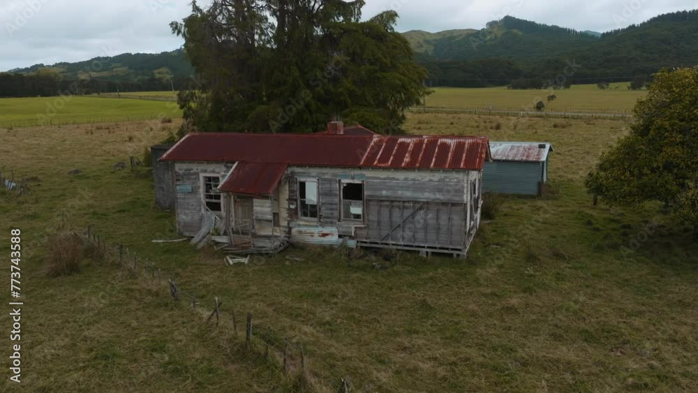 Abandoned farmhouse. Tikitiki, Gisborne, New Zealand.