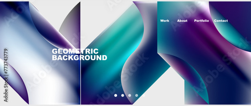 Colorful gradients with abstract geometric shapes. Vector Illustration For Wallpaper, Banner, Background, Card, Book Illustration, landing page