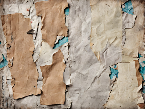 Torn Paper Accents Infusing Old Paper Texture with Timeless Dignity.