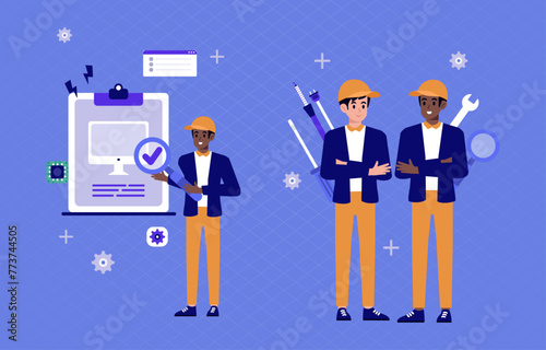 Repair service expert vector illustration.  Expert service worker vector illustration