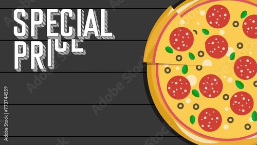 Banner Pizza motion graphic. 4k video animated