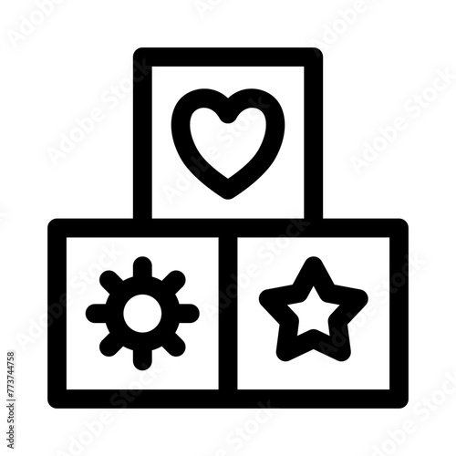 Autism block toy icon