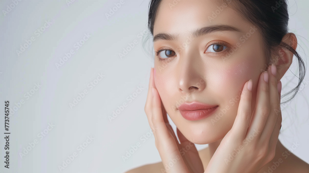 a beautiful asian woman with healthy skin for cosmetic concept a beautiful asian woman with healthy skin for cosmetic concept