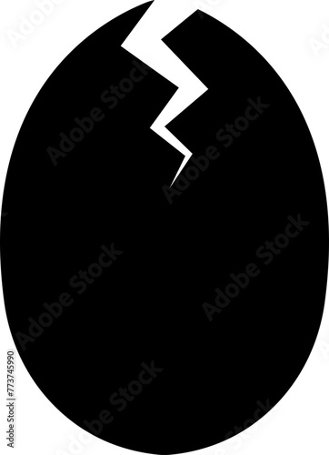 broken eggs icon vector. Black shapes of cracked egg, Flat Design. Broken egg, exploded eggshell, simple silhouette, isolated on transparent background, used for website, mobile app, ui, ux.