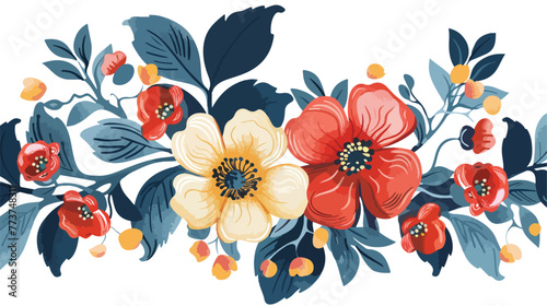 Fototapeta Naklejka Na Ścianę i Meble -  Flower decorative element fashion art Flat vector 