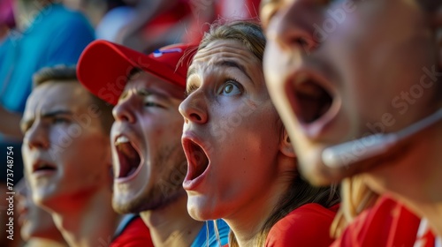 the passion of soccer fandom with close up shots of supporters' faces displaying a range of emotions during a match