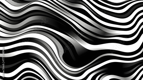 Digital black and white curve zebra pattern geometric abstract graphics poster web page PPT background