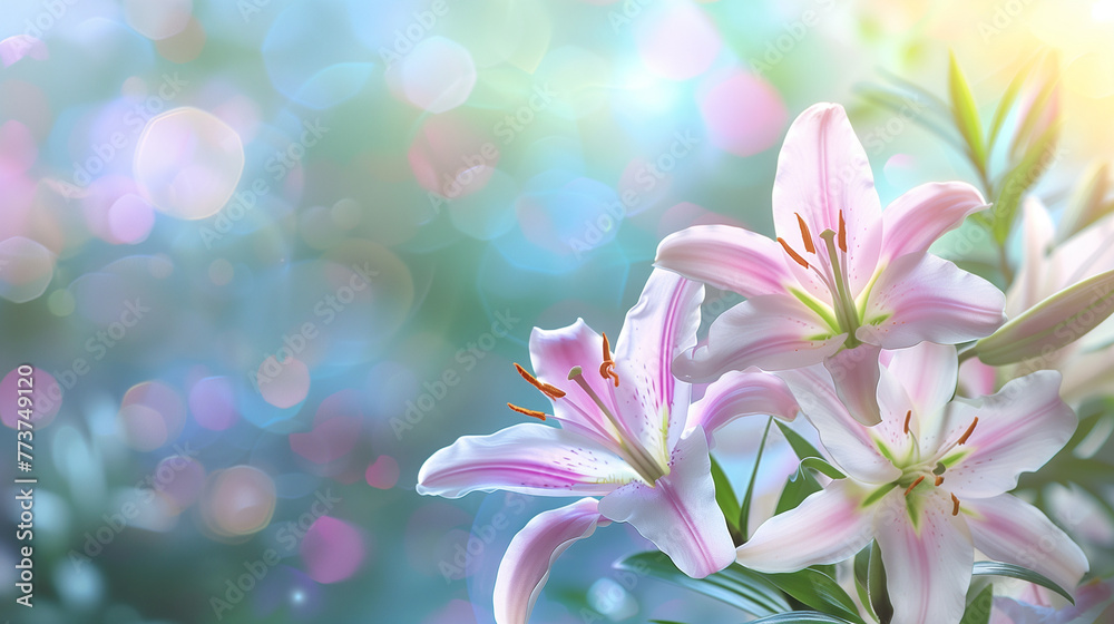 Background with wild lily Background with wild lily