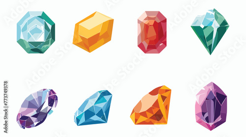 Gemstone vector icon Flat vector isolated on white background