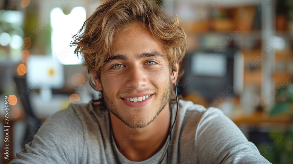 Friendly call center operator.