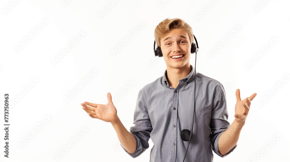 Friendly call center operator. Friendly call center operator.
