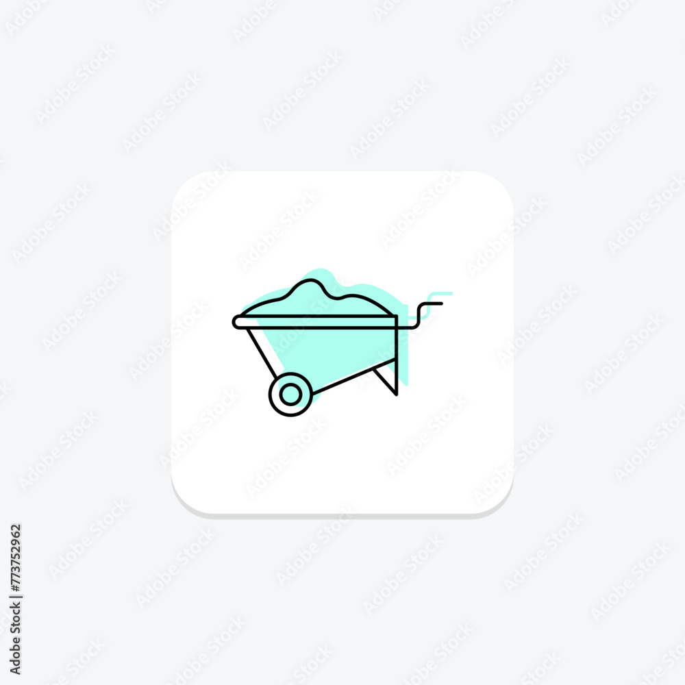 Wheelbarrow icon, cart, transport, carry, garden, editable vector, pixel perfect, illustrator ai file Wheelbarrow icon, cart, transport, carry, garden, editable vector, pixel perfect, illustrator ai file