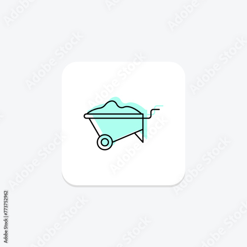 Wheelbarrow icon, cart, transport, carry, garden, editable vector, pixel perfect, illustrator ai file