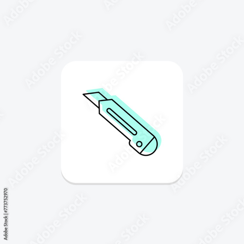Cutter icon, tool, cut, blade, sharp, editable vector, pixel perfect, illustrator ai file