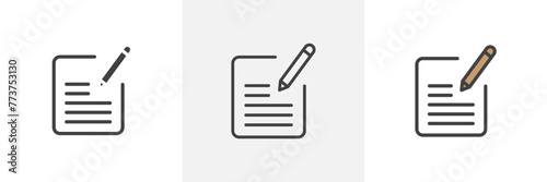 Editing Tool and New Creation Icons. Document Modification and Addition Symbols.