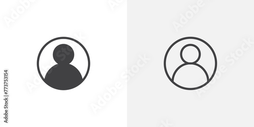 User Profile and Online Presence Icons. Social Avatar and Account Representation Symbols. photo