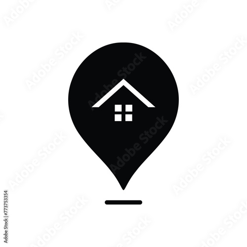 Pin map house icon design template isolated illustration