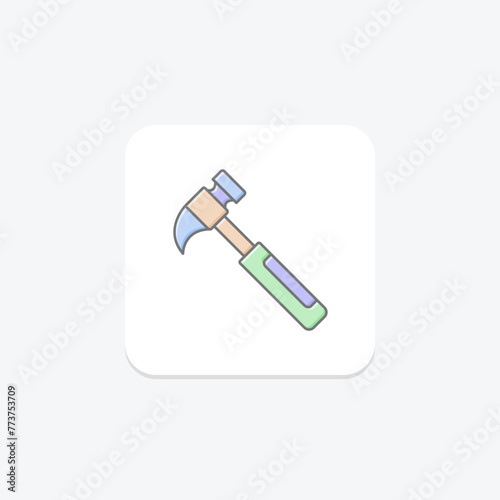 Hammer icon, tool, strike, hit, nail, editable vector, pixel perfect, illustrator ai file
