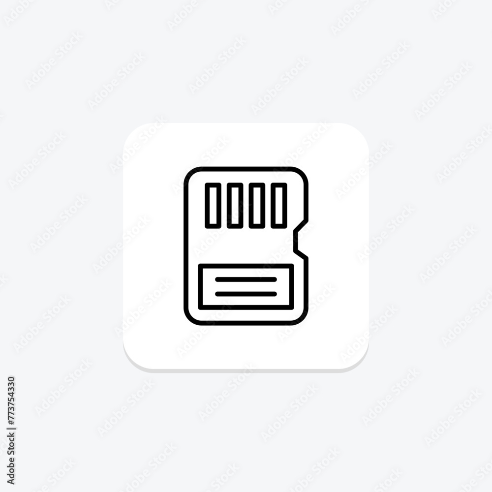 Memory Card icon, card, storage, data, digital, editable vector, pixel perfect, illustrator ai file Memory Card icon, card, storage, data, digital, editable vector, pixel perfect, illustrator ai file