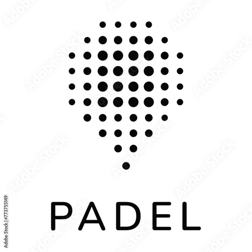 padel paddle with black dots on white background