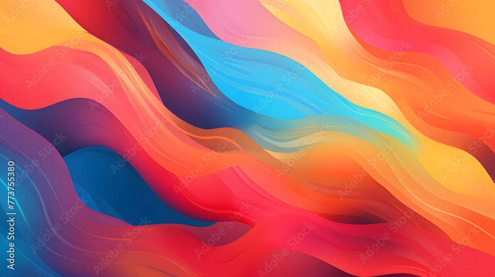 Digital color fantasy wave curve abstract graphic poster web page PPT background