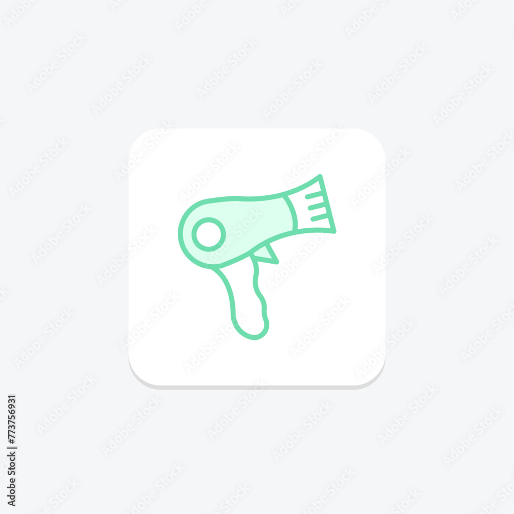Beauty Hair Dryer icon, hair dryer, hair, styling, grooming, editable vector, pixel perfect, illustrator ai file Beauty Hair Dryer icon, hair dryer, hair, styling, grooming, editable vector, pixel perfect, illustrator ai file