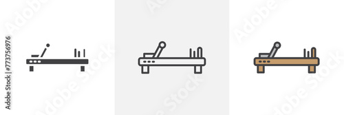 Specialized Pilates Reformer Machines Icon Set for Fitness Studios