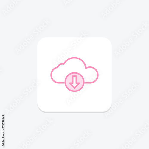 Cloud Download icon, download, download, file, internet, editable vector, pixel perfect, illustrator ai file