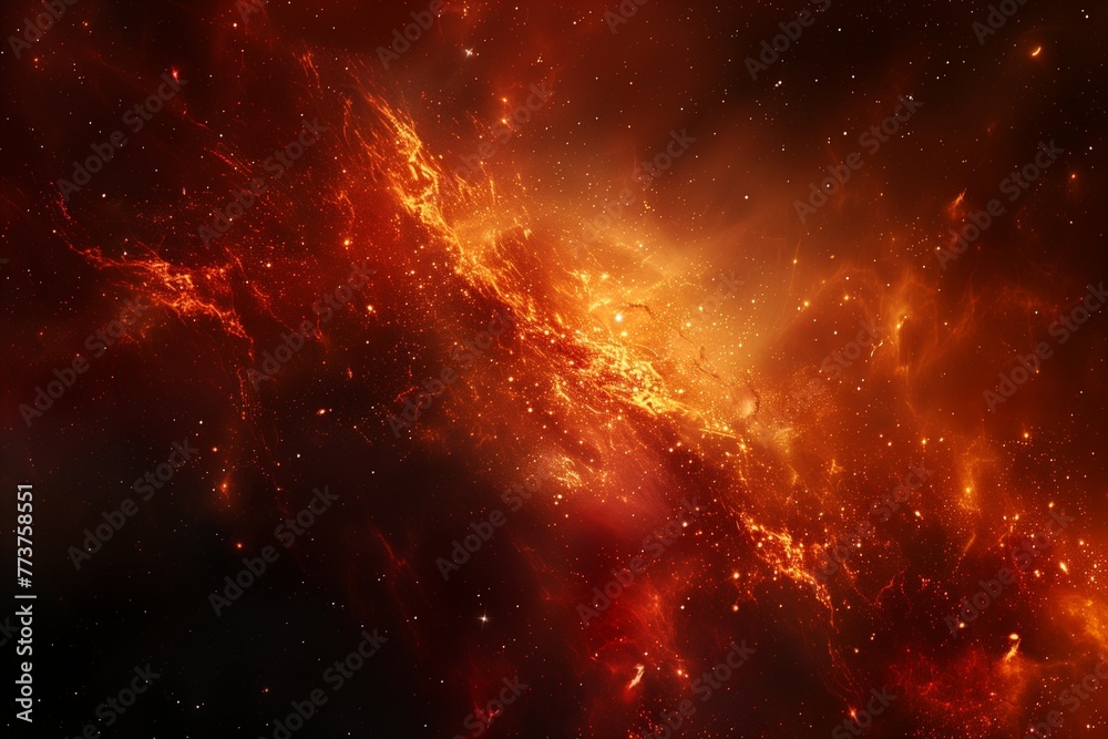 A nebula with vibrant colors against the dark expanse of space. Generative AI