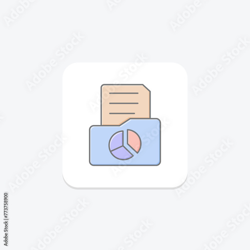 Graph Folder icon, graph, folder, data, chart, editable vector, pixel perfect, illustrator ai file