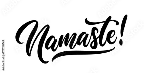 Namaste - hand lettering. Vector calligraphy text design. photo