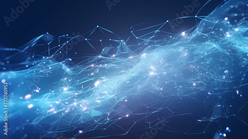 blue abstract particles