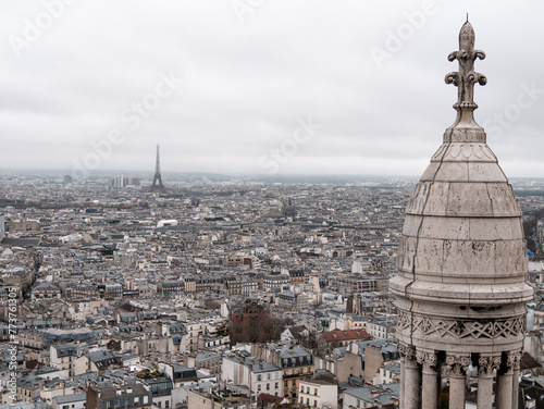 Paris seen from the Basilica of Sacré-Coeur de Montmartre on a cloudy day 2