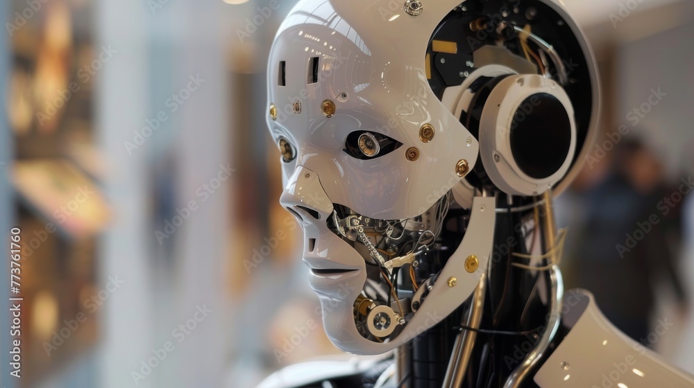 Fototapeta premium Abstract interpretations of artificial intelligence and virtual assistants raw AI generated illustration