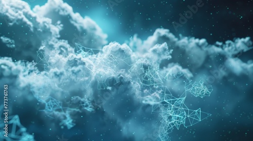Abstract forms inspired by cloud computing and IoT technology AI generated illustration