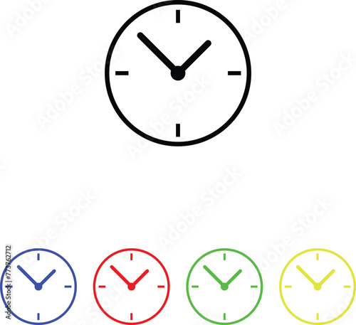 Clock icon. Vector eps editable stroke