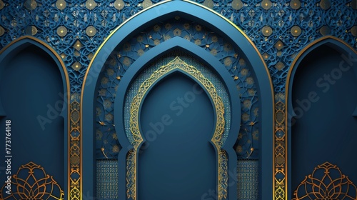 Ramadan Realistic three-dimensional arabic ornamental background 