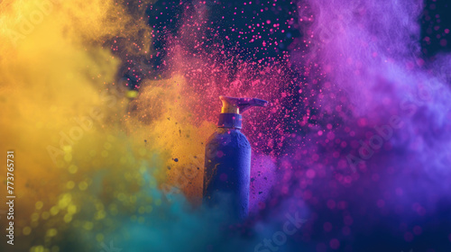 Spray paint explosion color powder  freeze motion of color, Abstract color, Paint Holi photo