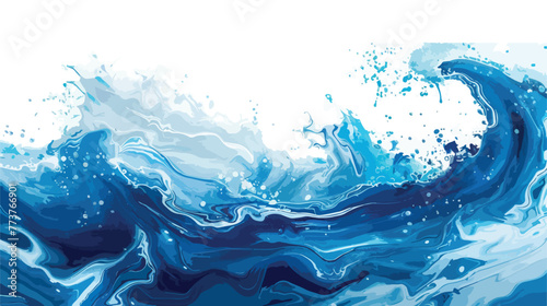 Blue wave abstract creative hand painted background ab