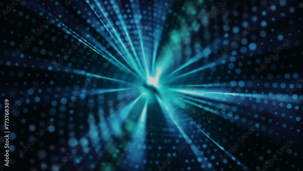 Green Lights lines And bubbles circling Animation 