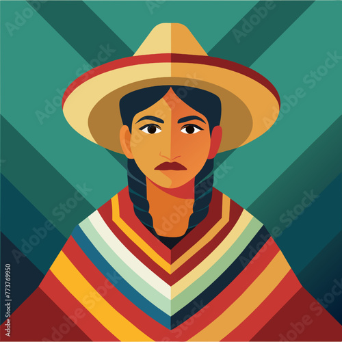 Mexican man in traditional costume. Vector illustration in flat style.