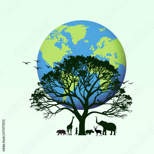 Wilderness Wonders: Embracing Sustainable Life on Land. Wildlife, biodiversity concept