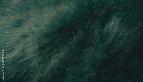 Closeup of dark green fur texture