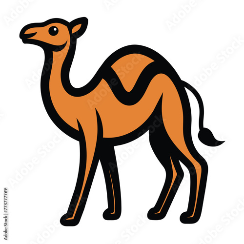 Flat color Camel  Camel and solid icon design