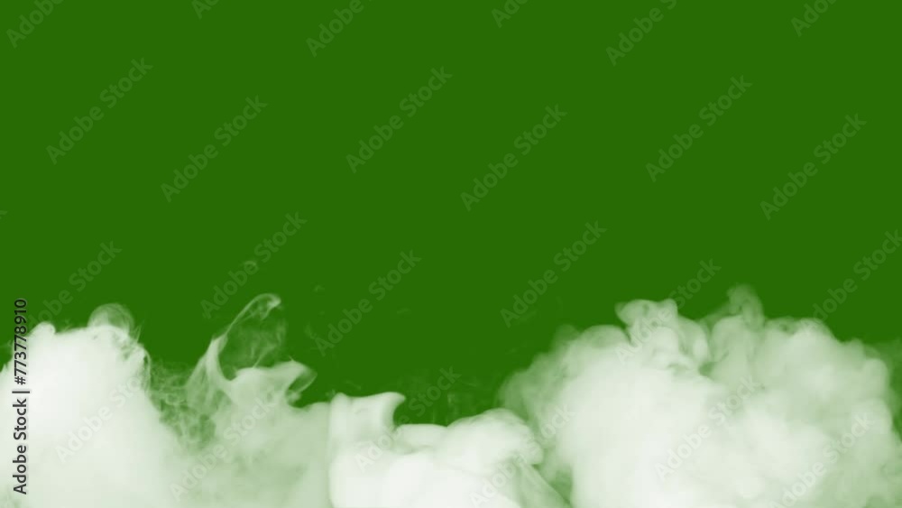 smoke. steam isolated on green screen background
