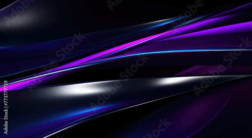 Black, grey, deep blue, navy blue, purple and pink colors gradient abstract texture modern background with overlap layered neon line for design. Geometric shape. 3d effect. Arrows, triangles, layered. photo