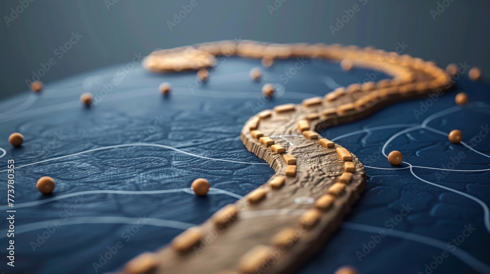 A clay financial planning roadmap against a solid dark blue background