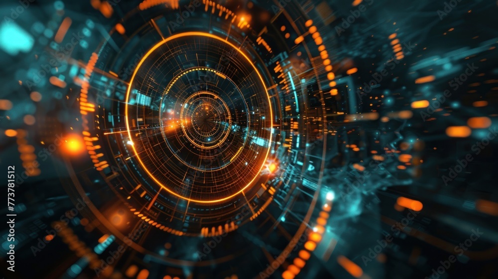 Fototapeta premium Future artificial intelligence technology concept, abstract minimalist background