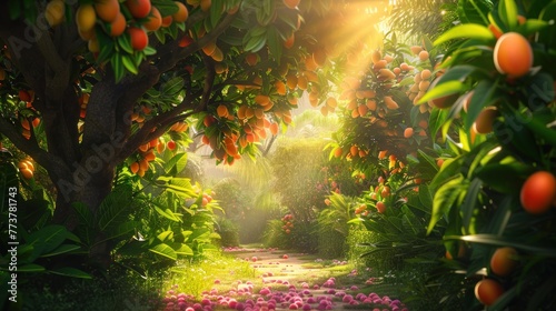 Mango trees in a garden